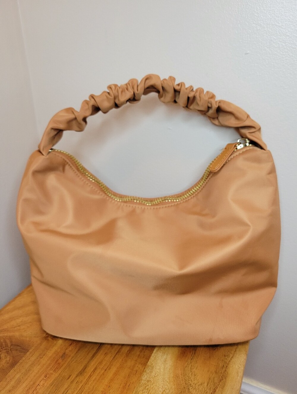 Stoney Clover Lane Classic Scrunch Handle Canvas Bag in Camel